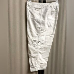 White Cargo Pants. Size 14.  TanJay.